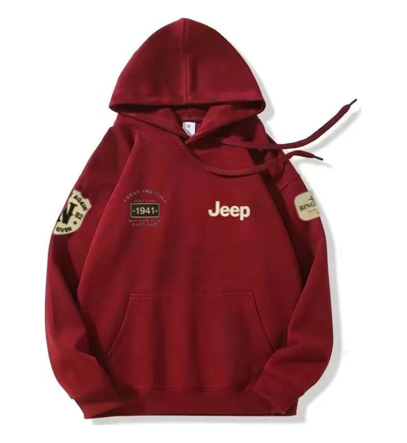 2026 Jeep New Products High-quality Pure Cotton Hooded Sweatshirt for Spring and Autumn, Casual and Fashionable Sports Top