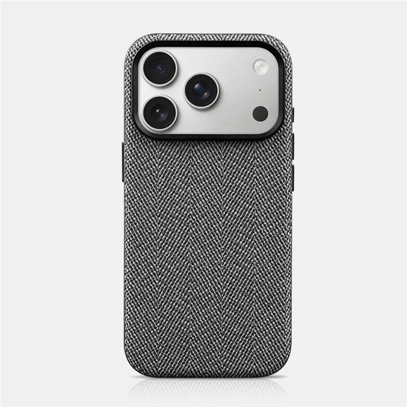 Luxury Tech Woven Canvas Magnetic Case for iphone 16Pro 17Pro 17 15 17Pro Max For Magsafe Original Wireless Charging Matte Cover