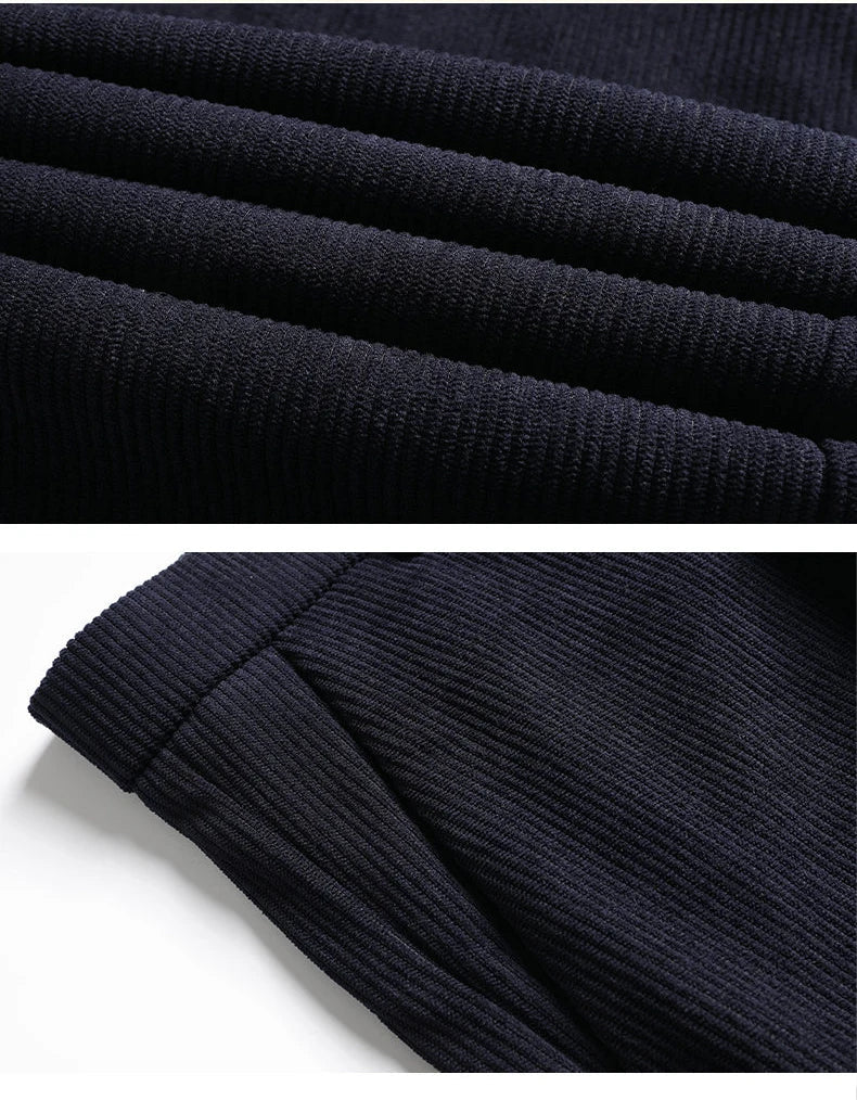 Mens Business Casual Pants Corduroy Suit Pants Autunn Formal Dress Pants Brown Navy Khaki 29-42