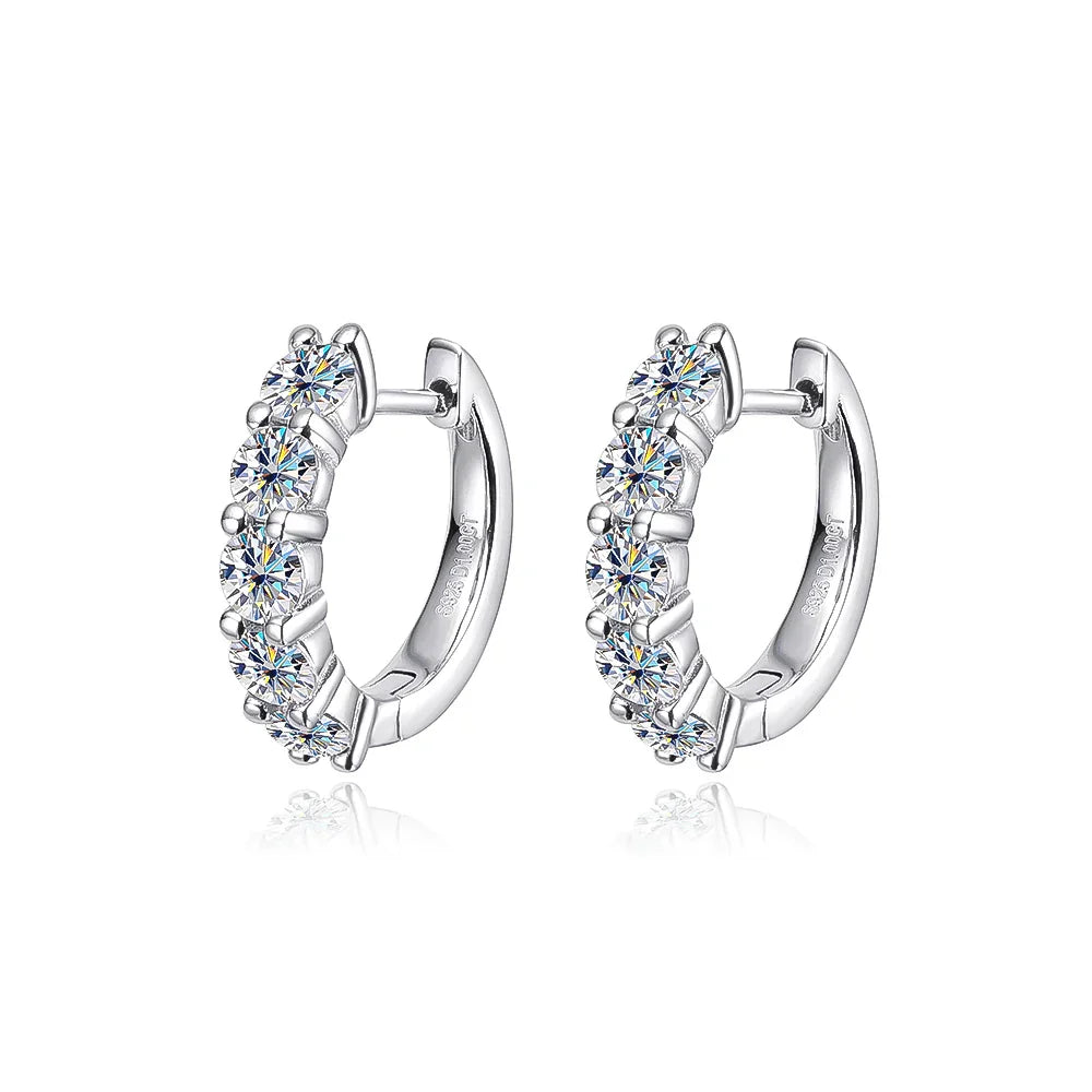 100% Real 3.5mm 0.2ct Moissanite Hoop Earrings for Women S925 Sterling Silver Earring Luxury Designer Wedding Fine Jewelry
