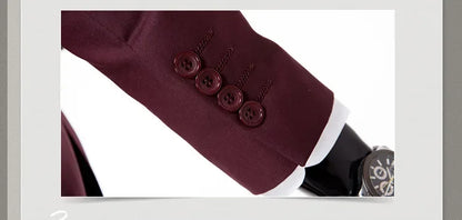 Blazers Pants Vest New Fashion Men Business Casual Suits / Male Solid Color Three Piece Sets Jacket Coat Trousers Waistcoat