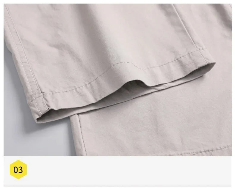 Summer Thin Cotton Overalls Men's Multi-Pocket Loose Large Size Work Pants Spring And Autumn Outdoor Sports Casual Pants