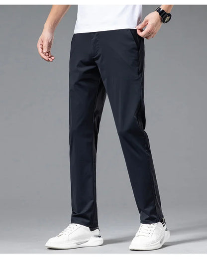 High Elastic Ultra-thin Casual Pants Men's Quick-drying Comfortable Soft Business Korean Spring Summer Trousers Brand Clothes