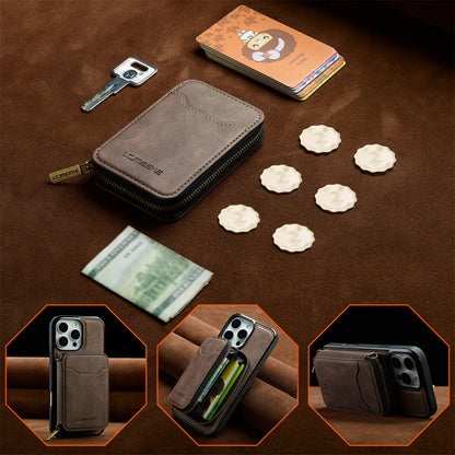 For Magsafe Magnetic Leather Phone Case for iPhone 16E 17 Air 16 15 Plus 14 13 12 11 Pro Max Wallet Card Holder Pocket Cover