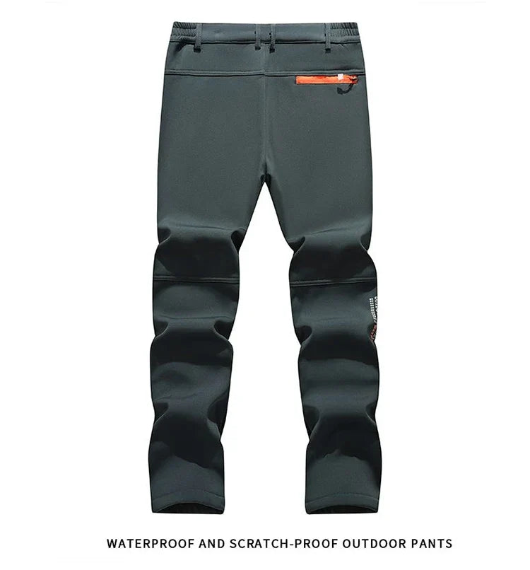 Men's Skiing Snow Pants Camping Fleece Lined Waterproof Winter Insulated Hiking Trekking Pant Outdoor Work Hunting