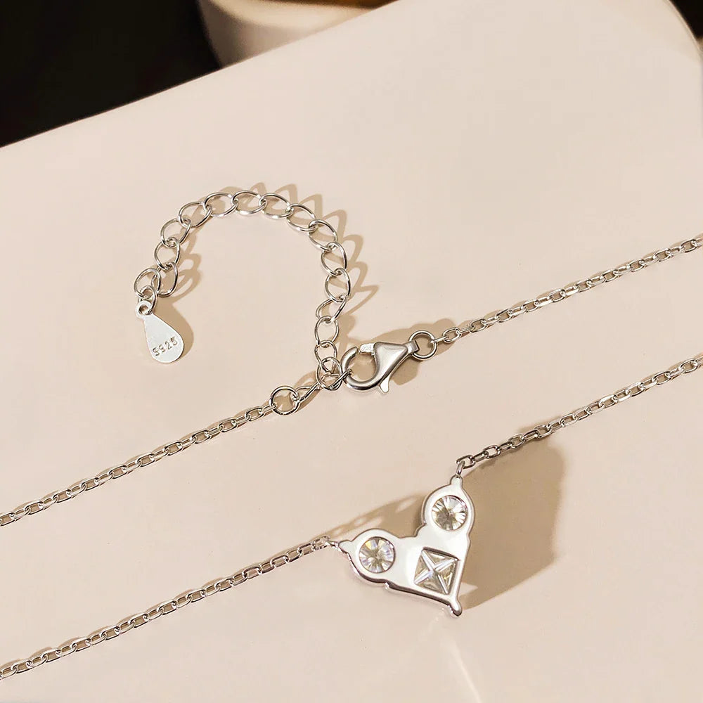 Moissanite Pendant Necklaces for Women 1 - 1.8ct D VVS1 Lab Diamond with Certificates s925 Silver Chain Dainty Necklace