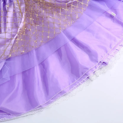 Kids Rapunzel Disney Dress for Princess Girl Tangled Cosplay Costume Halloween Christmas Carnival Birthday Party Fancy Clothes