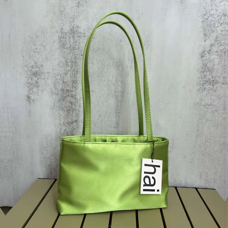 2026 Luxury Shoulder Bags Silk Women's Handbag Square Underarm Bag Ins Famous Brand Commuter Bag Contrasting Color Macaron Totes