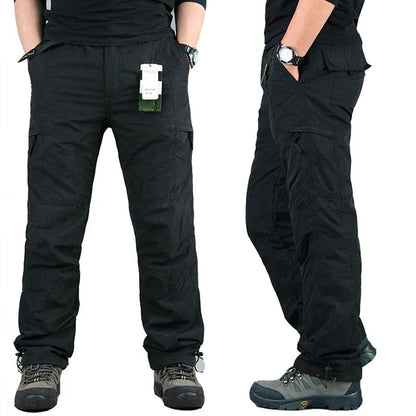 Tactical Fleece Pants Men Winter Outdoor Work Cargo Trousers Thicken Warm Baggy Long Trousers Male Multi-pocket Tactical Pants