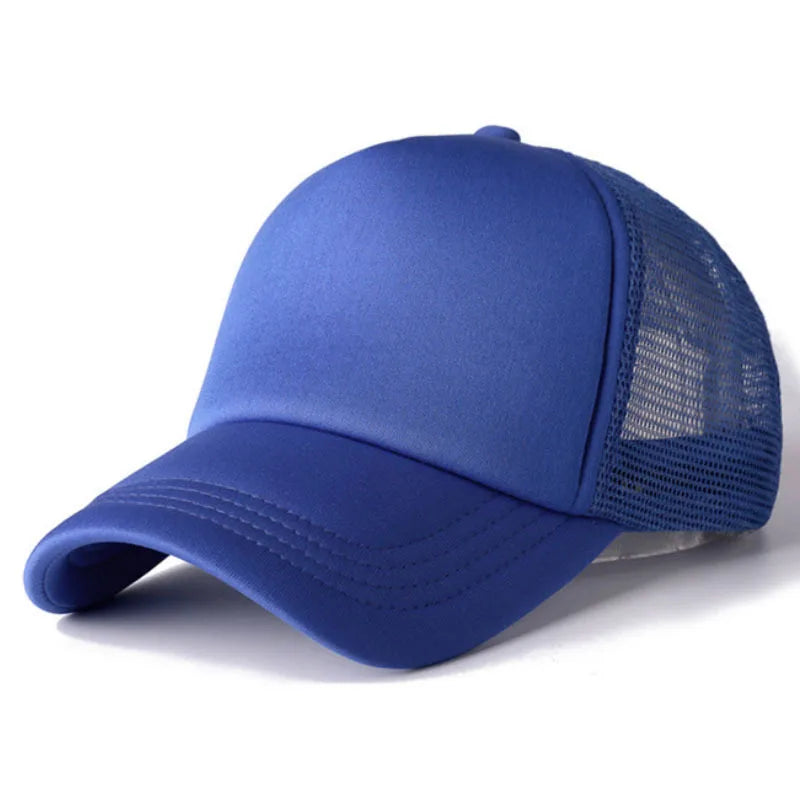 Mesh Baseball Cap Adjustable Snapback Hats For Women Men Unisex Hip Hop Trucker Cap Dad Hat Sponge Soft Breathable Black