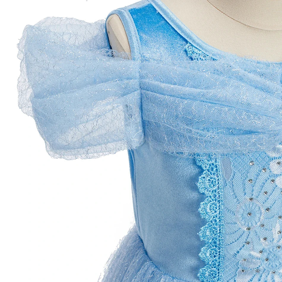 Kids Cinderella Dress Up Clothes Baby Girl Halloween Aurora Princess Dresses Child Birthday Party Little Rabbit Cosplay Costumes