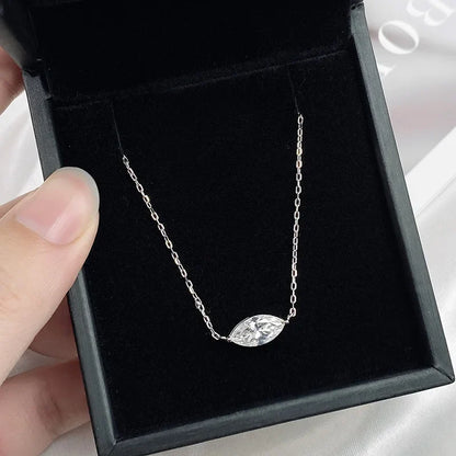 Marquise Cut 1-3CT Zircon or Moissanite Necklace for Women Gemstone Lab Diamond Pendant 925 Sterling Silver Plated 14K