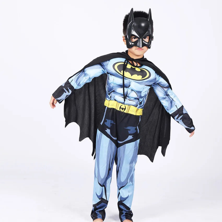Halloween Children Boys Bat Cosplay Costume Batboy Fancy Black Superhero Cosplay Kids Costume Outfits Comic Masquerade Evening