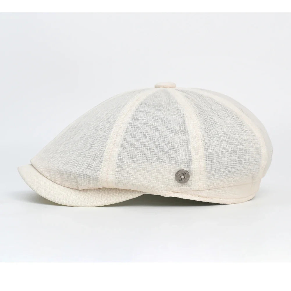 Spring Summer Breathable Mesh Newsboy Caps Men Woman Casual Beret Flat Ivy Cap Soft Solid Driving Fashion Peaked Cap Unisex
