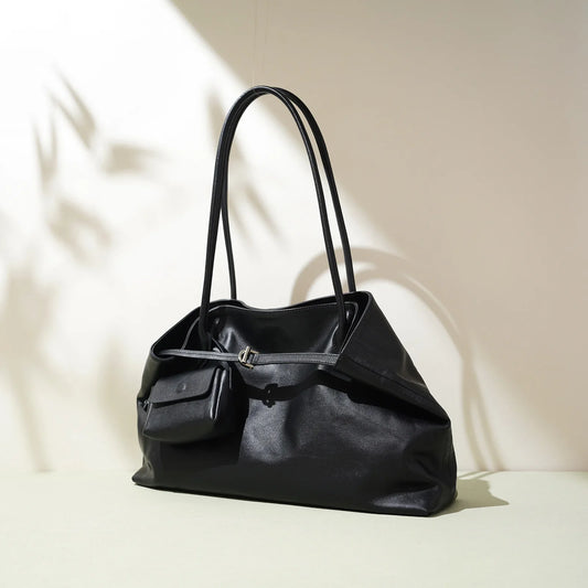 2026 Women's Top Grain Leather Tote Indie Inspired Shoulder Purse Large Capacity Commuting Crossbody Bag Contemporary Daily Use