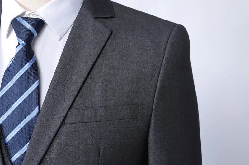 2026 Autumn Winter New Mens Soild Color Suit Jacket Single Breasted Men Business Casual Suit Coat Grey Blue Male Blazer Outwear