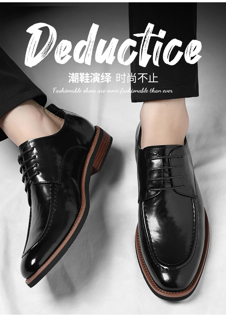 Men's Oxford Derby Dress Shoes Business Formal Casual Party Footwear Comfortable New Fashion Solid-Color Sneakers