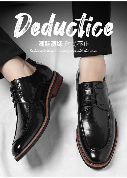 Men's Oxford Derby Dress Shoes Business Formal Casual Party Footwear Comfortable New Fashion Solid-Color Sneakers