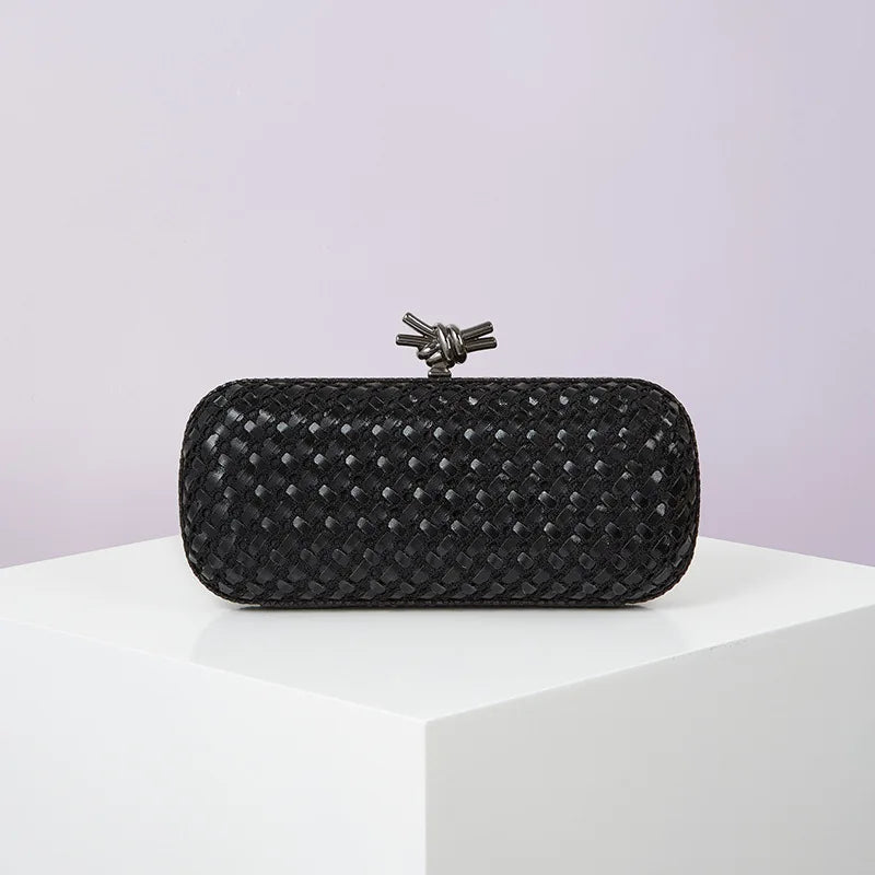 Hand Woven Clutch Purse Luxury For Women 2025 New High Grade Party Wedding Prom Mixed Colors Evening Bag Elegant Trend Chain Bag