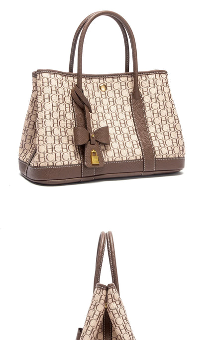 Women's Tote Bag Autumn New Fabric Splicing Handbag Convenient Carrying Mother Bag Commuter Women's Bag