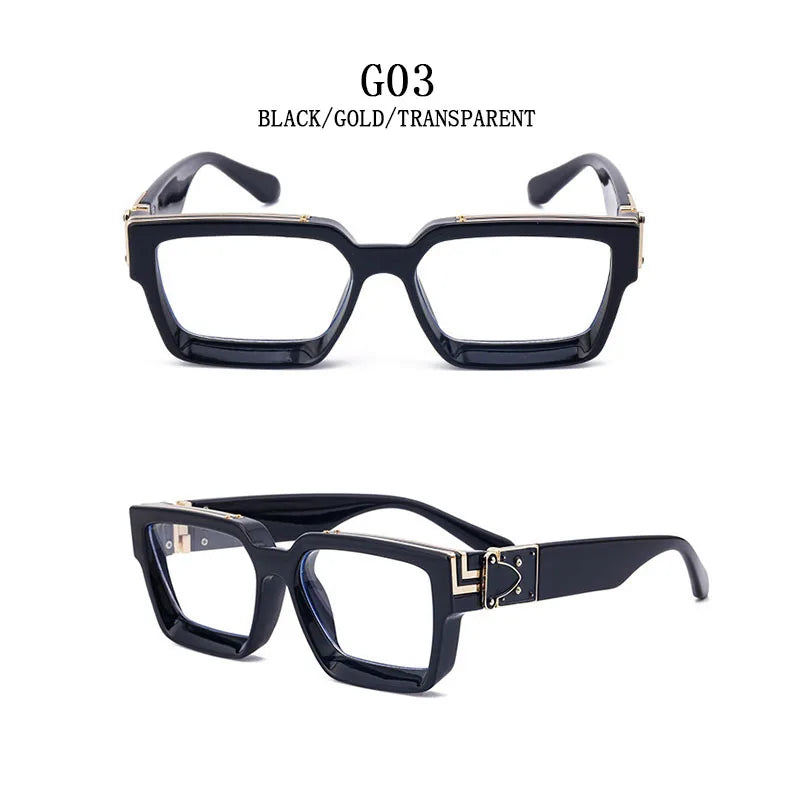 Retro Millionaire Sunglasses For Men Luxury New Square Sunglasses Women Trendy Vintage Luxe Fashion Glasses Gafas De Sol Hombre