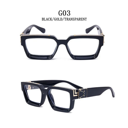 Retro Millionaire Sunglasses For Men Luxury New Square Sunglasses Women Trendy Vintage Luxe Fashion Glasses Gafas De Sol Hombre