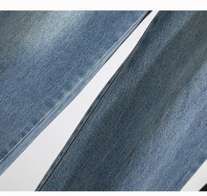 High Waist Wide Leg Cotton Denim Dstring Loose Fit Women's Autumn 2024 Slimming Effect Pure Cotton Casual Trousers