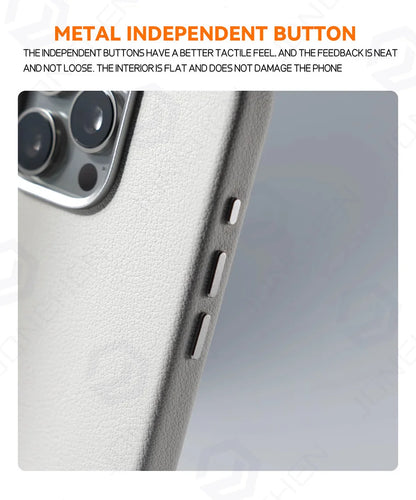For Magsafe Leather High Quality Alloy Camera Button Magnetic Case For iPhone 16 Pro Max 16pro Wireless Charge Shockproof Cover