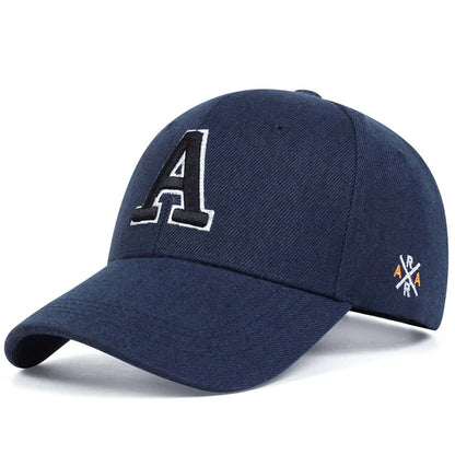 Unisex Simple Letter A Embroidery Baseball Caps Spring and Autumn Outdoor Adjustable Casual Hat Sunscreen Hat