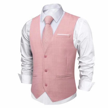 Fashion Men Vest Blue Single Breasted V Neck Solid Waistcoat For Wedding Birthday Party Prom Business Daily Casual Men Suit Vest