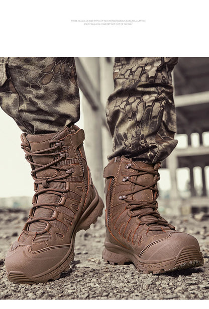 Men Tactical Boots Lace Up Brand Military Ankle Hiking Shoes Desert Work Army Boot Waterproof Size Plus Unisex Climbing Shoes