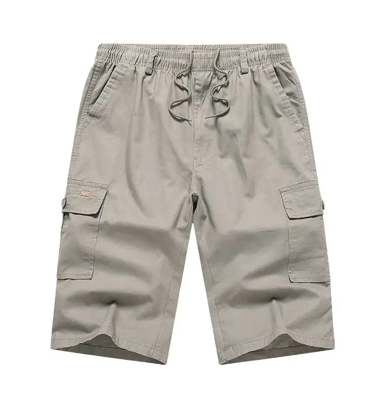 Mens Summer Cargo Shorts Light Weight Casual Sports Short Pants Cotton Hiking Running Jogger Shorts Elastic Waist