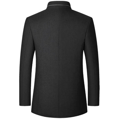 Male Slim Fit Blazers Jackets Blazers Coats Men Cashmere Blazers Suits Jackets Stand-up Collar Business Casual Suits Coats