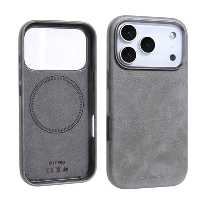 Luxury Business Leather For Magsafe Magnetic Phone Case For IPhone17 16 15 14 ProMax Shockproof Metal Lens Frame Protector Cover