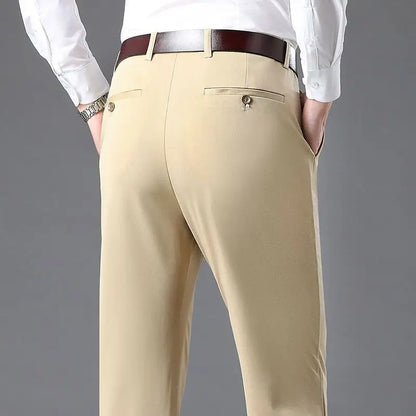Fashion Men Business Suit Pants Korean Spring Summer Streetwear Male Clothes New Office Casual Solid Loose Straight Trousers 40