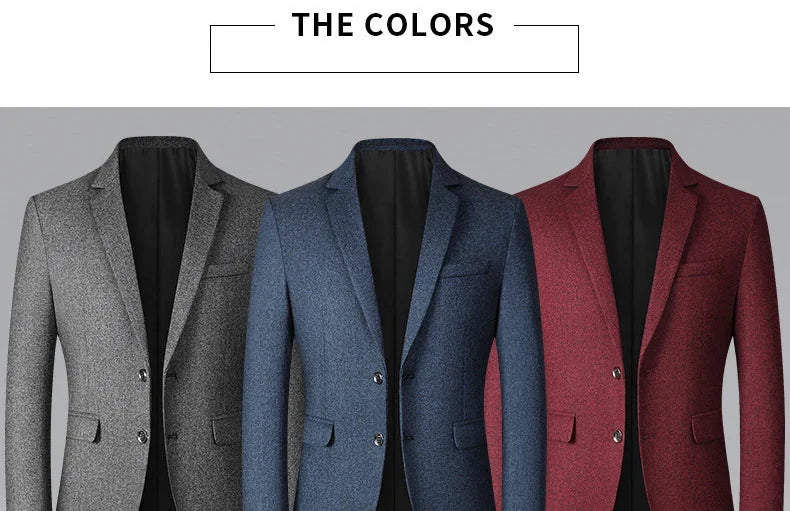 Brand Business Casual Jackets for Men Spring and Autumn Solid Color Turn-Down Collar Suits Blazer 2026 Wedding Blazer Men