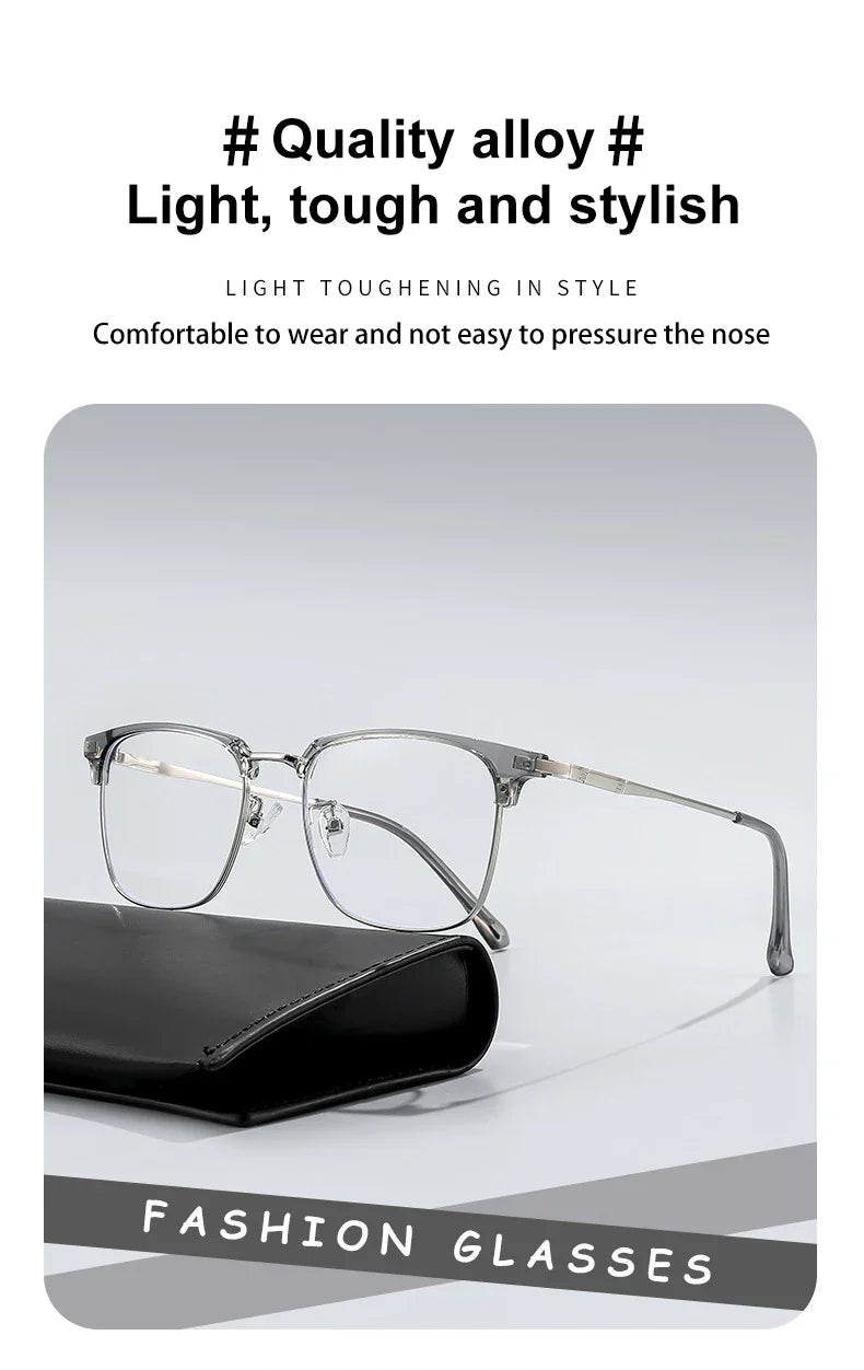 Square Men's Business 8026 Anti-Blue Light Classic Retro Anti-Blue Light Reading Glasses Women Prescription Customized