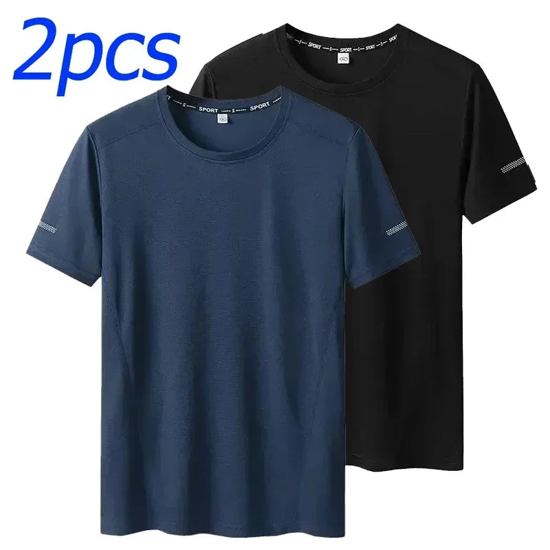 6XL 8XL Large Plus Size Men T Shirts Quick Dry Short Sleeve T Shirt Gym Jerseys Fitness Trainer Running T-Shirt Sportswear