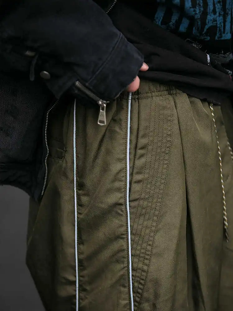 Korean Streetwear Waterproof Outdoor Utility Cargo Pants For Men Quick Dry Adjustable Hem Oversized Sport Casual Pants Trendy
