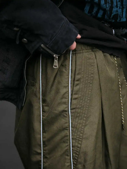 Korean Streetwear Waterproof Outdoor Utility Cargo Pants For Men Quick Dry Adjustable Hem Oversized Sport Casual Pants Trendy