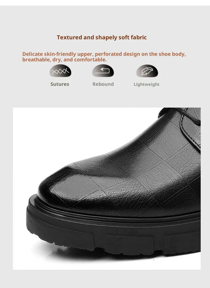 8-10cm Height Increasing Shoes for Men Platform Breathable Lift Casual Inside High Shoes Business Dress Elevator Leather Shoes
