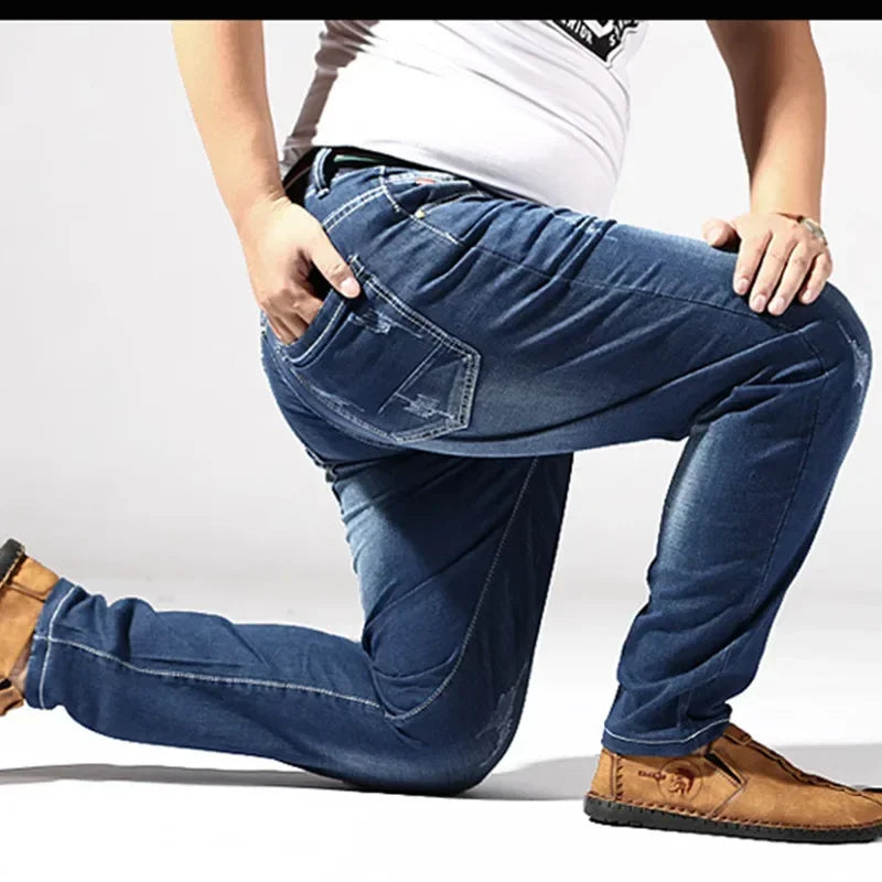 Distressed Extra Large Jeans For Men Stretch Denim Trousers 6XL 7XL 8XL Big Plus Size Mens Ripped Pants 160KG Male Elastic Jean