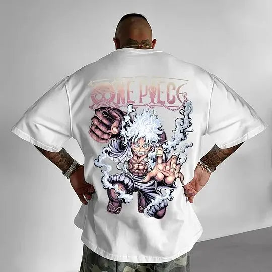ONE PIECE Japanese Anime Men's T-shirt Monkey D. Luffy Summer Cotton Boy Children's Parent-child Clothing Harajuku Short Sleeve