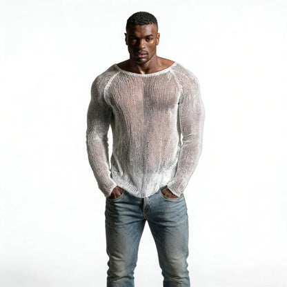 Men's Sexy Casual T-Shirt Breathable Raglan Long Sleeve Top Soft Lightweight Streetwear Fashion Basic High Quality Tee Shirt