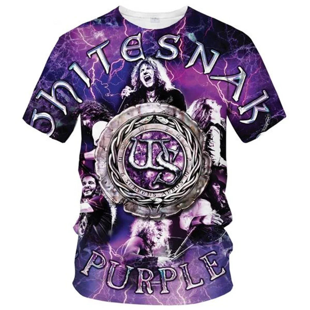 Hot Sale Whitesnake Men's/women's Fashion Slim T-shirt 3D Print T-shirt Casual Top Kids Clothing Plus Size 100-6XL Oversize