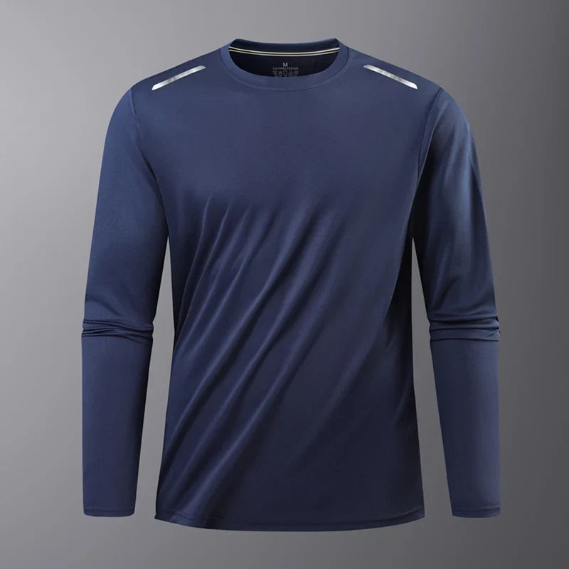 Men's Hiking Quick Drying T-shirts Breathable Camping Running Fishing Soft Elasticity Long Sleeve Tees Summer Autumn