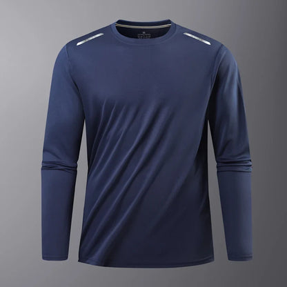 Men's Hiking Quick Drying T-shirts Breathable Camping Running Fishing Soft Elasticity Long Sleeve Tees Summer Autumn