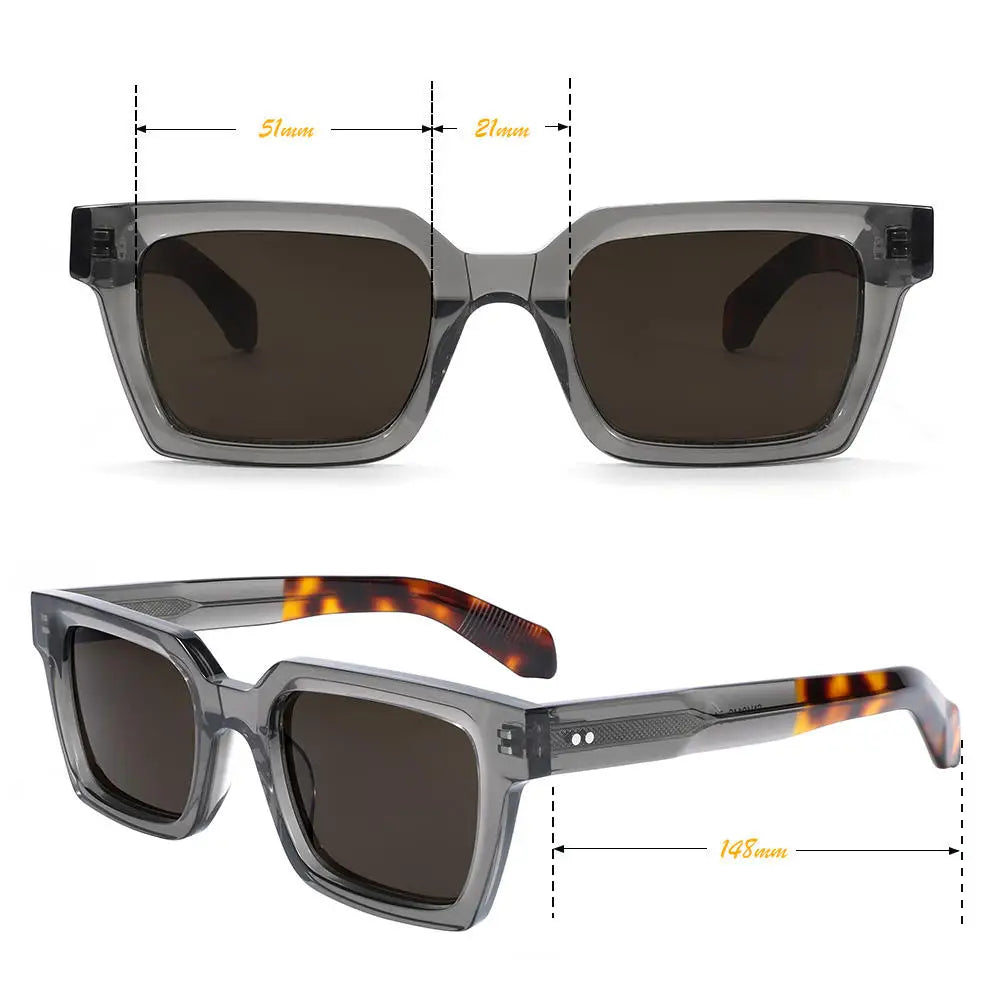 Acetate Frame Glasses for Men Oversized Polarized Sunglasses Women Trendy Retro Wide Keyhole Bridge UV400 Protection
