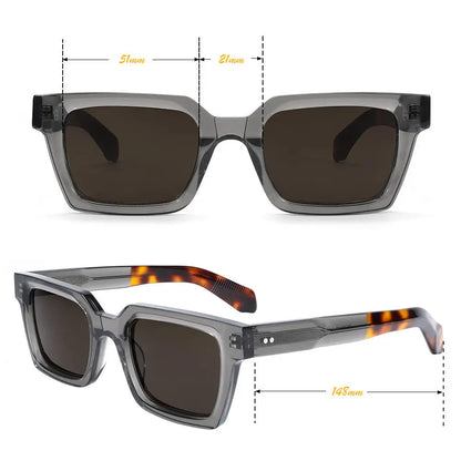 Acetate Frame Glasses for Men Oversized Polarized Sunglasses Women Trendy Retro Wide Keyhole Bridge UV400 Protection