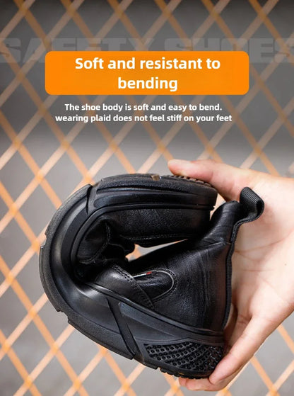 Comfortable safety sneaker for men winter anti-slip boots man construction indestructible black work boots steel nose work shoes